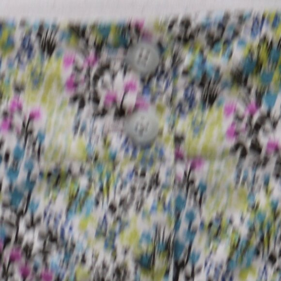 J Jill Petite Yellow Purple Blue Floral Live In Chino Stretch Cotton Skirt Sz 2P - Picture 2 of 6
